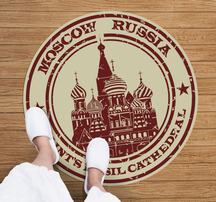 Moskva katedral stämpel vinyl matta - Tenstickers