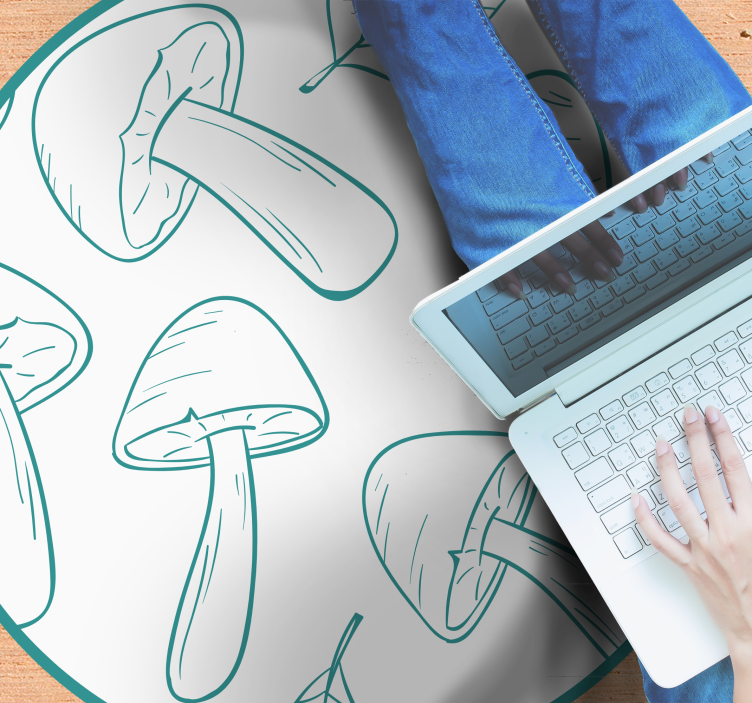 Motiv av svampblad Vinylmatta natur - Tenstickers