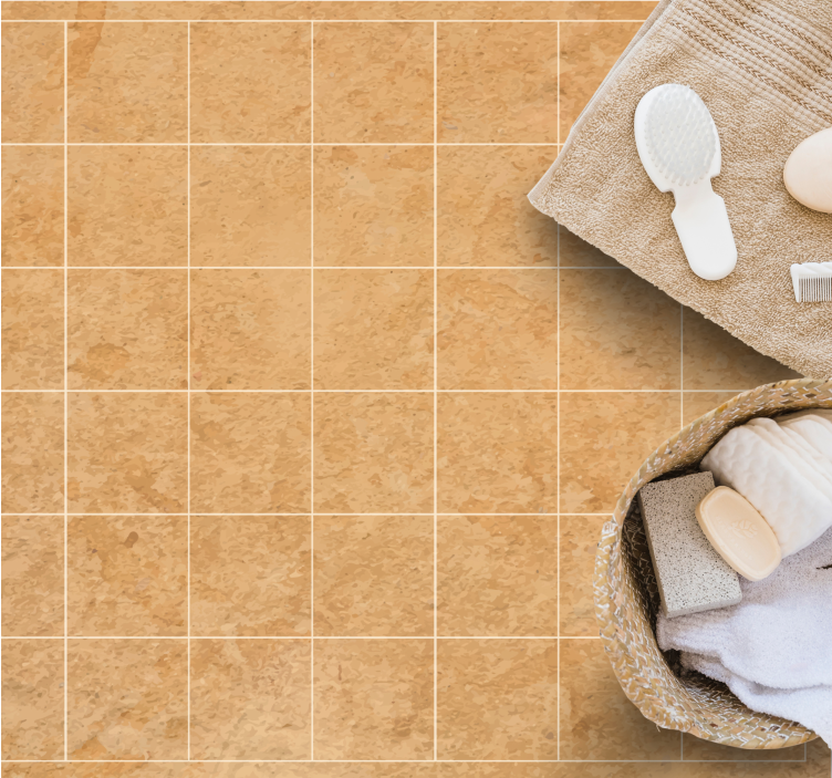 Naturlig beige look Vinylmatta steneffekt - Tenstickers