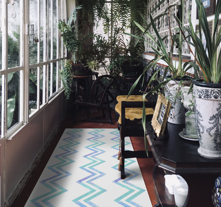 Nyanser av blå sten sicksack sten golvplattor - Tenstickers