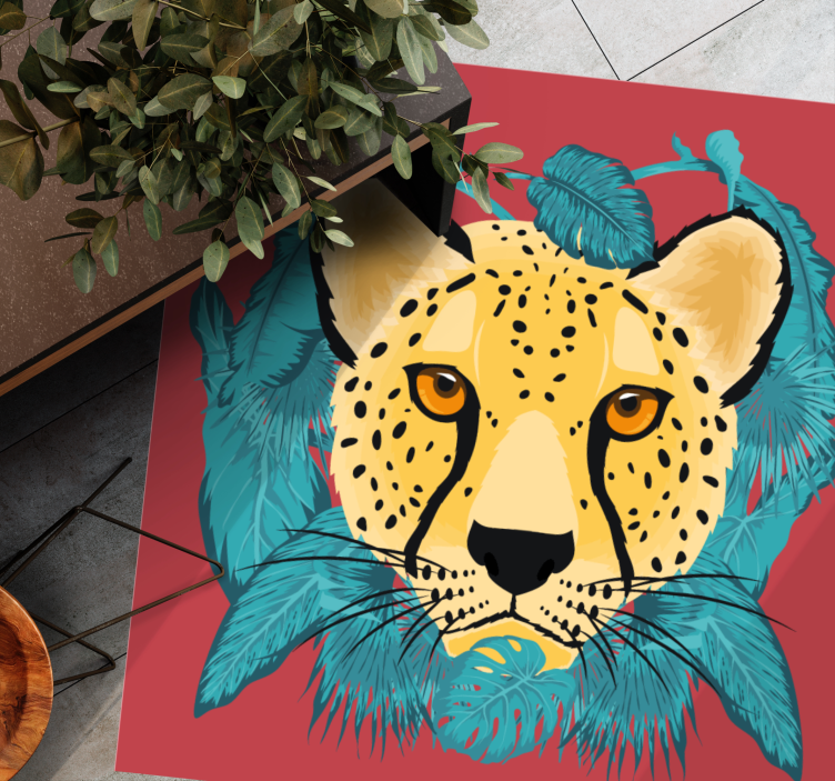 Leopard grafisk djurmatta i orientalisk stil - Tenstickers