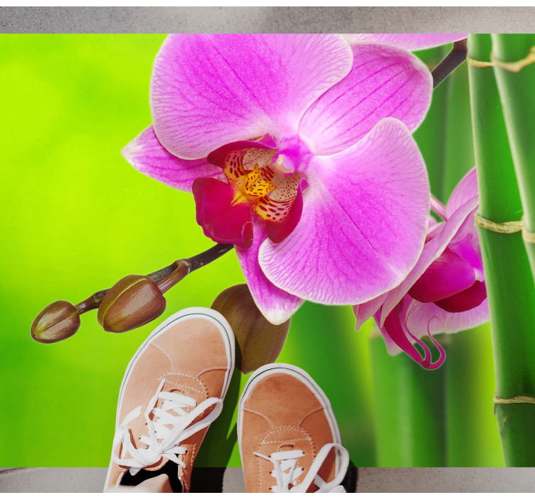 Orkidéblomningsglädje Vinylmatta blommor och växter - Tenstickers