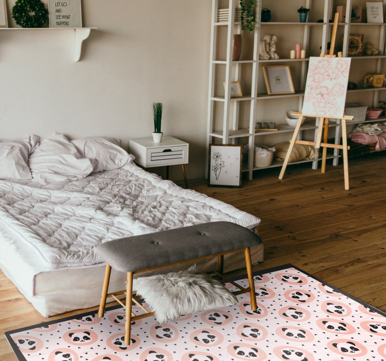 Pandaunge ansikten Vinylmatta djur - Tenstickers