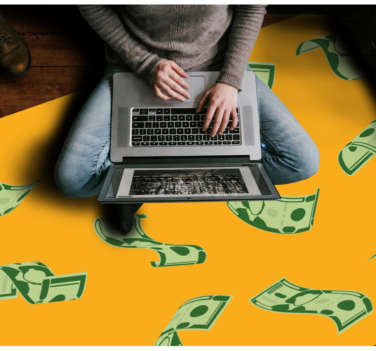 Pengaflödesmönster Vinylmatta modern - Tenstickers