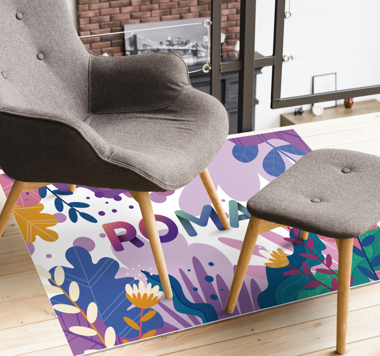 Personlig botanisk Vinylmatta namn - Tenstickers