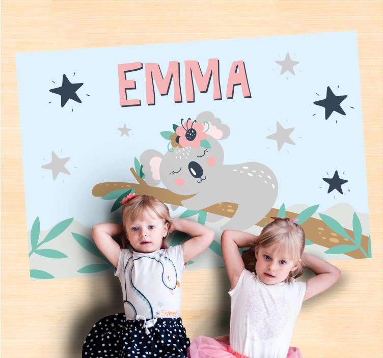 Koala natt Vinylmatta namn - Tenstickers