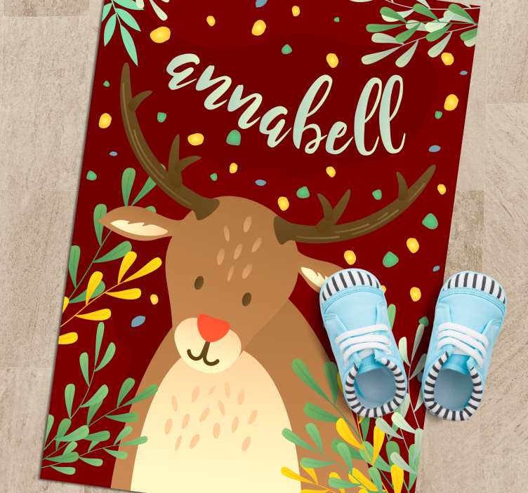 Personlig tecknad stag vinylmatta - Tenstickers