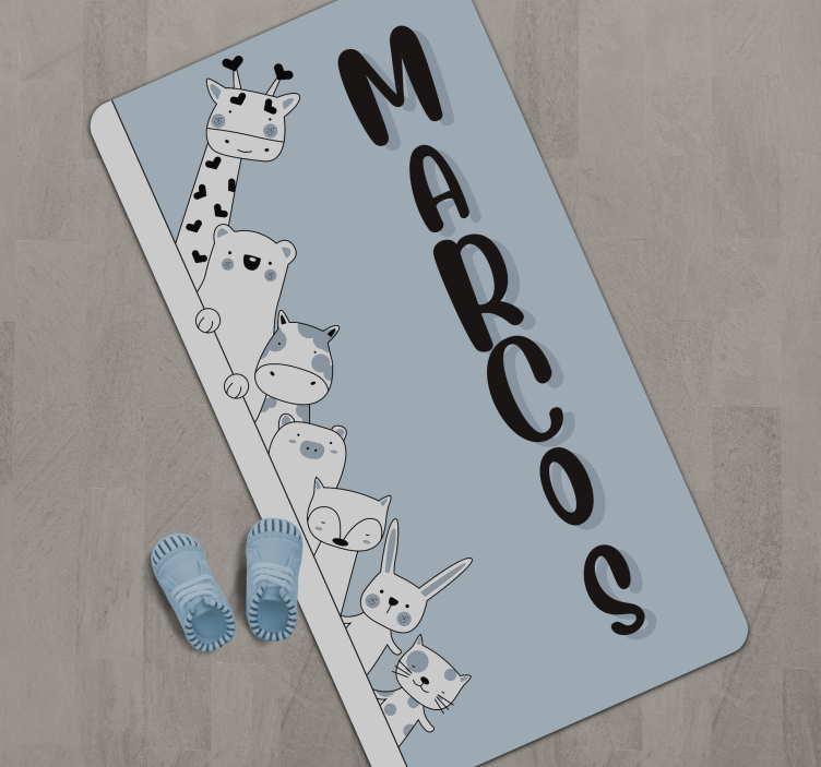 Personliga djur barn vinyl matta - Tenstickers