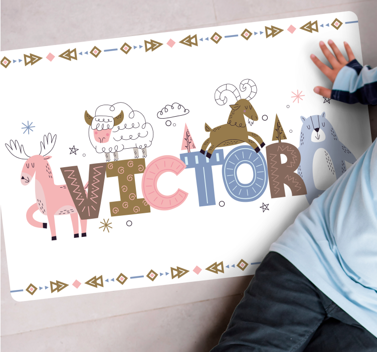 Personligt alpackatema Vinylmatta namn - Tenstickers