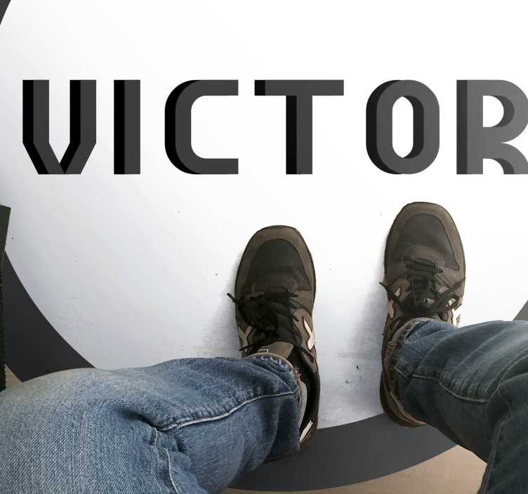 Personligt monogram Vinylmatta namn - Tenstickers