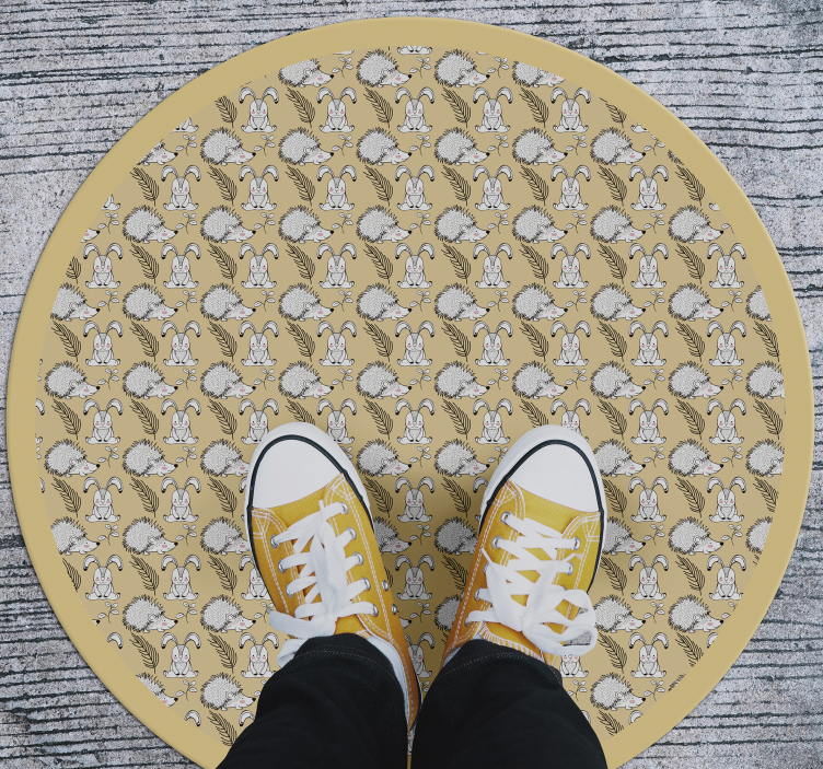 Piggsvin och kaniner djur vinyl matta - Tenstickers