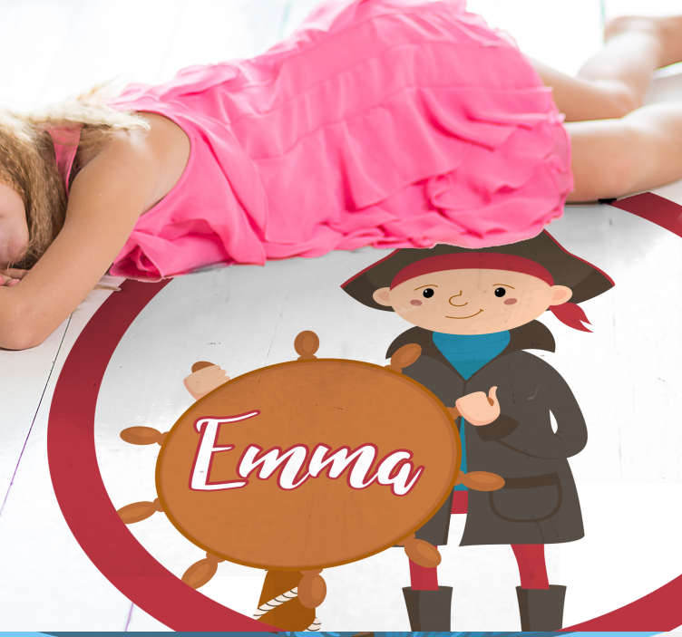 Pirat anpassningsbar Vinylmatta namn - Tenstickers