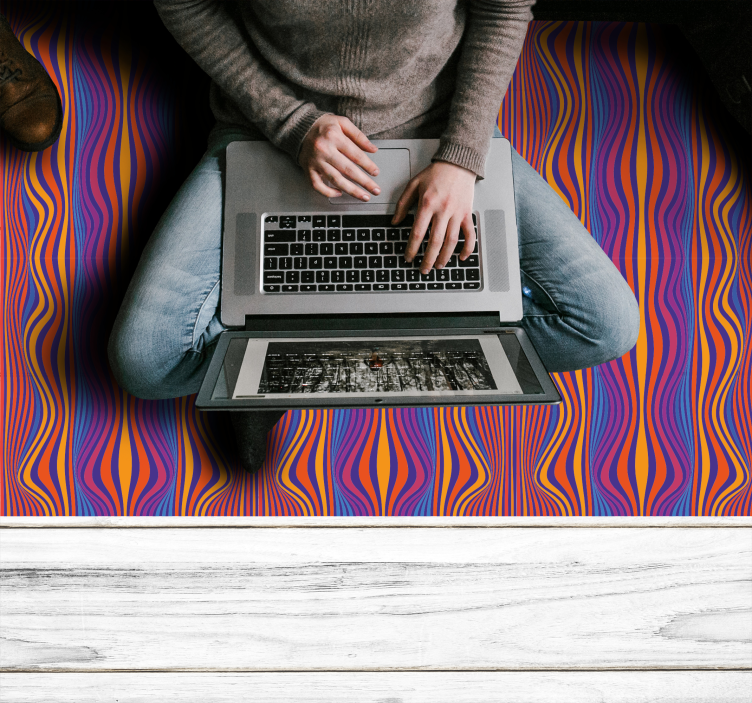 Psykedelisk groovy lines rektangulär matta - Tenstickers