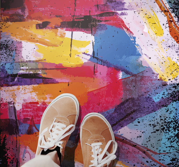 Pulserande abstrakt stänk Vinylmatta modern - Tenstickers