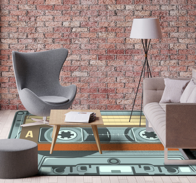 Radiokassett vintage vinyl matta - Tenstickers