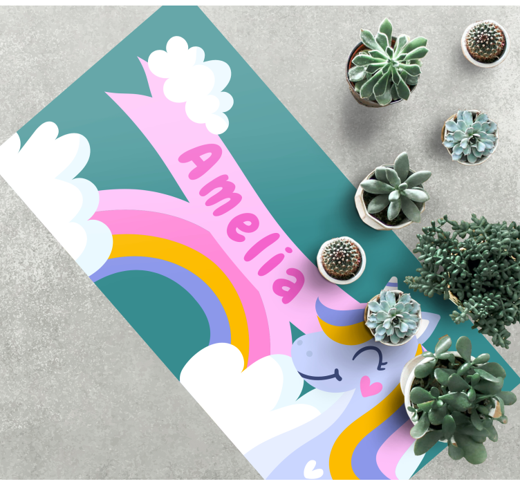 Regnbågs enhörningsdräkt Andra Vinylmattor - Tenstickers