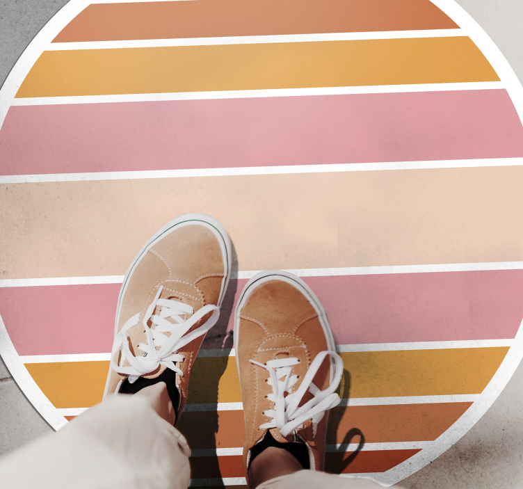 Randig oval design Vinlymatta randiga - Tenstickers