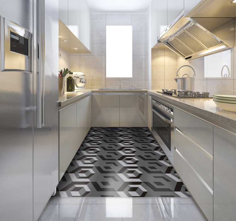 Rektangulär geometrisk vinylmatta - Tenstickers