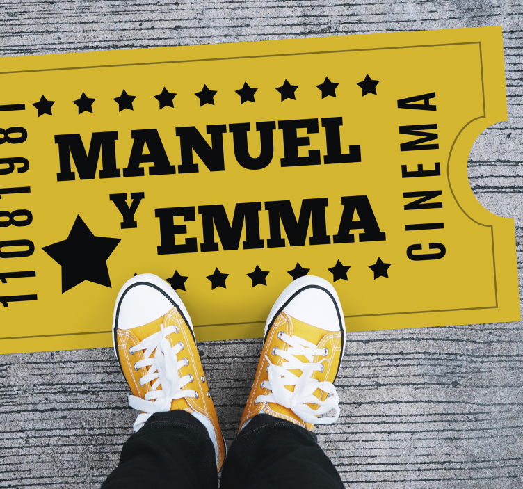 Retro biljett bio anpassad matta - Tenstickers