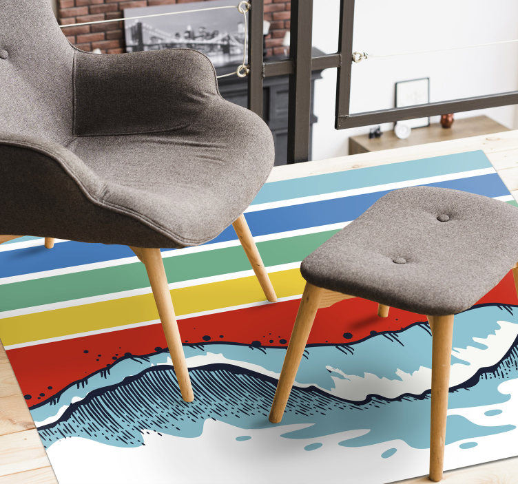 Retro vågor vintage matta för vinyl matta - Tenstickers