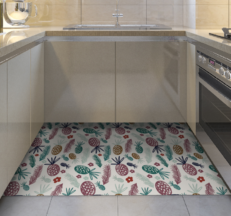 Rolig ananas natur vinyl matta - Tenstickers