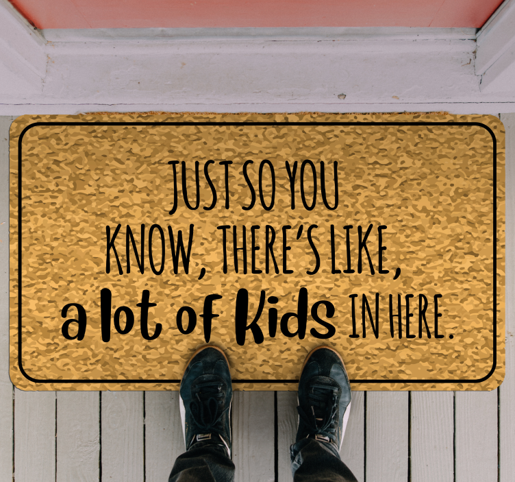 Roliga barn text anpassad matta - Tenstickers