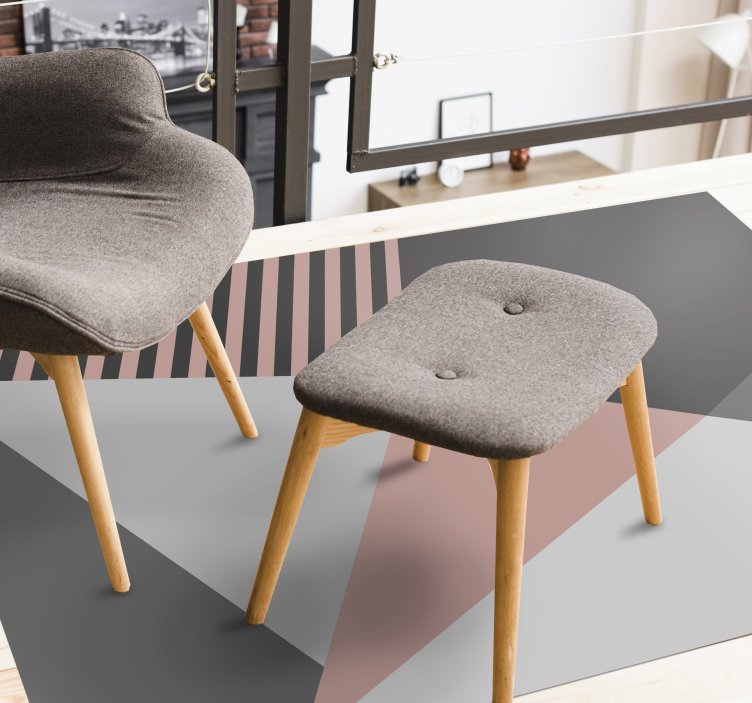 Rosa och grå geometriska moderna geometriska mattor - Tenstickers