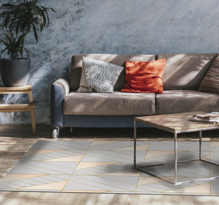 Rosa och grå mönsterrumsmatta i art deco-stil - Tenstickers