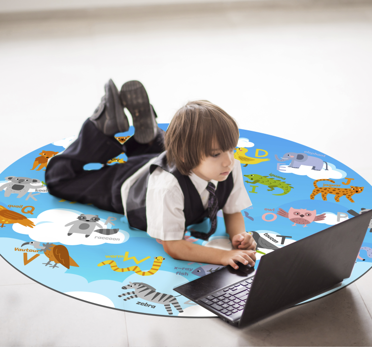 Runda engelska alfabetet matta - Tenstickers