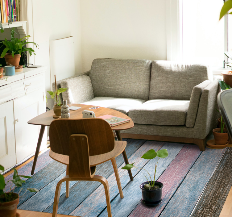 Rustika färgglada träplankor textur matta - Tenstickers