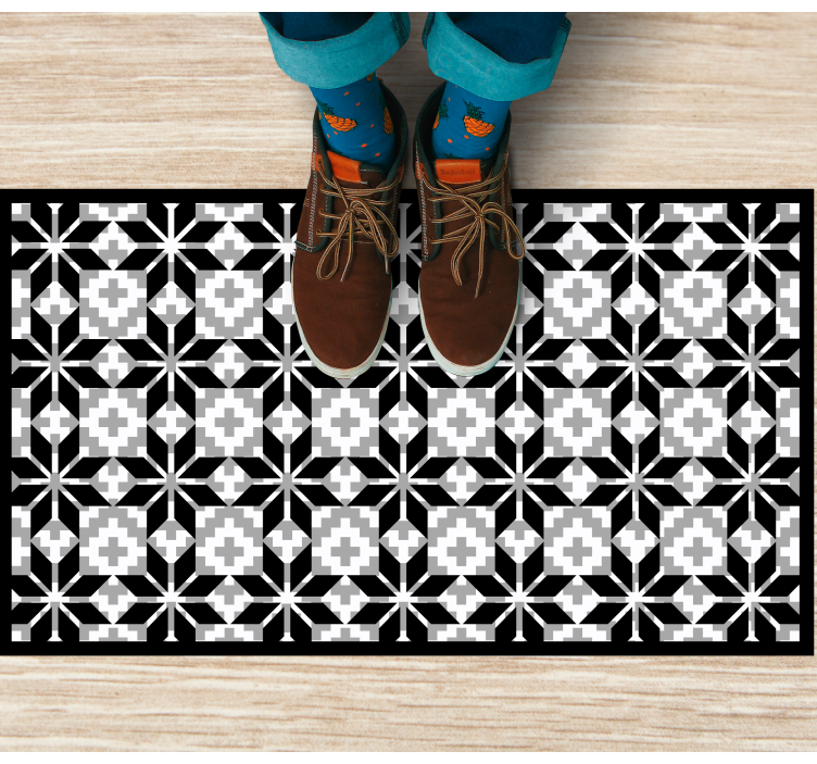 Rutor och trianglar mönster kakel matta - Tenstickers