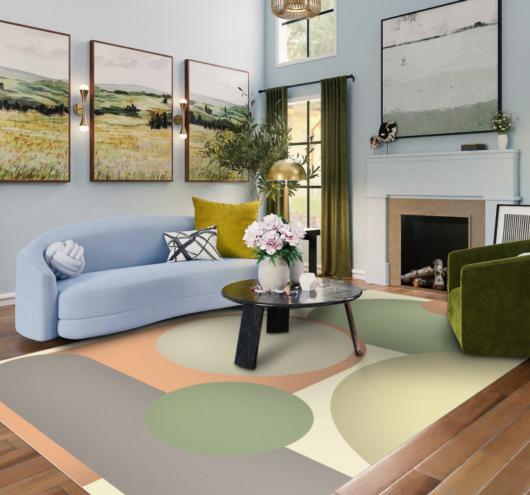 Samtida cirkulära mönster Vinylmatta modern - Tenstickers