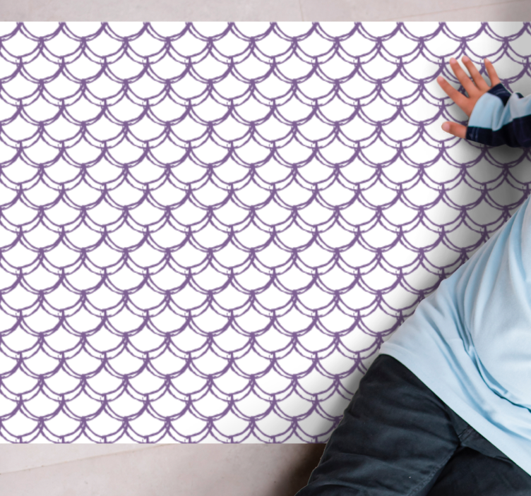 Vinylmatta badrum lila scallopmönster - Tenstickers