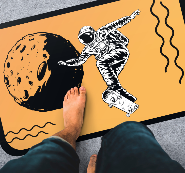Skateboardåkande astronaut Andra Vinylmattor - Tenstickers