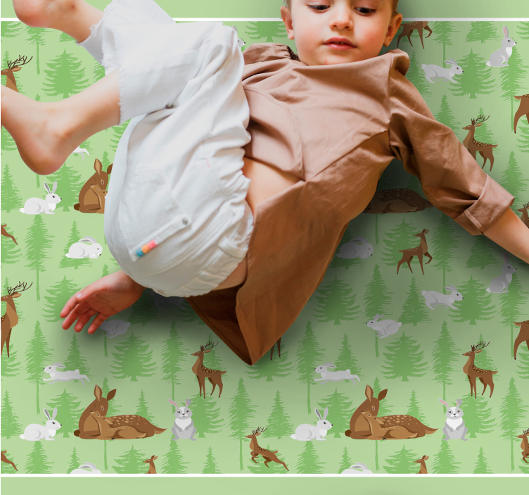 Gröna skogsdjur Vinylmatta djur - Tenstickers