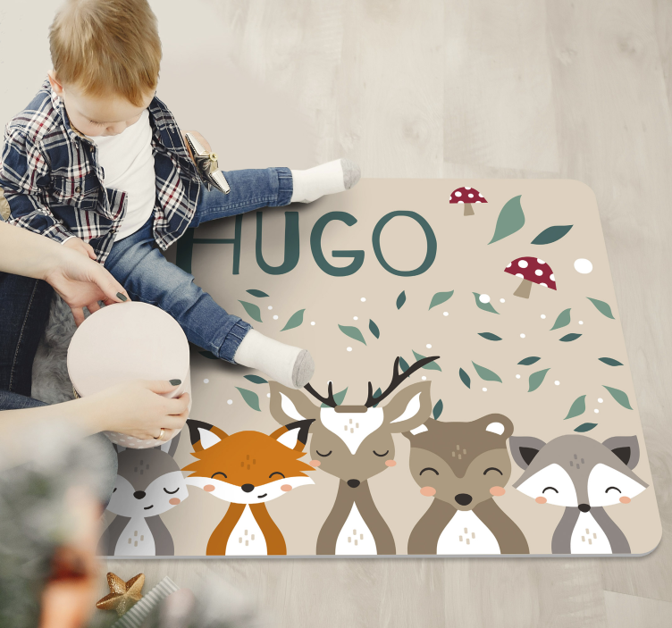 Skogsvänner Vinylmatta namn - Tenstickers