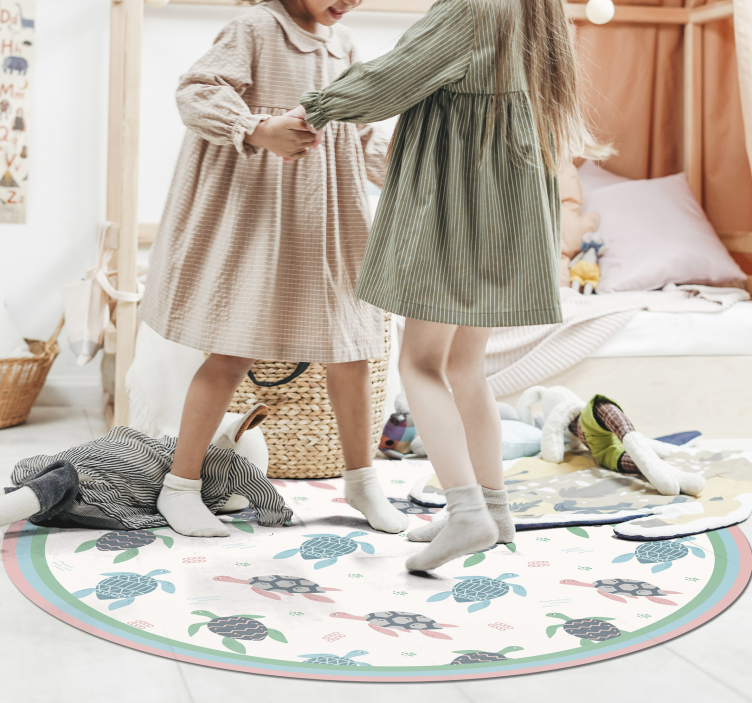 Sköldpadda lek cirkel Andra Vinylmattor - Tenstickers