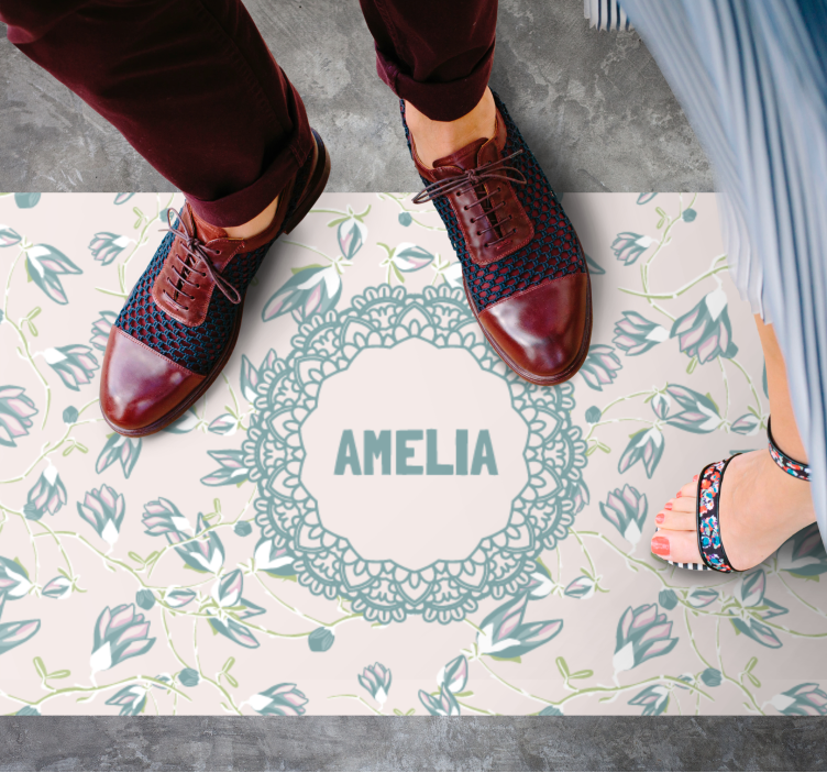 Blommönster med namn Vinylmatta sovrum - Tenstickers