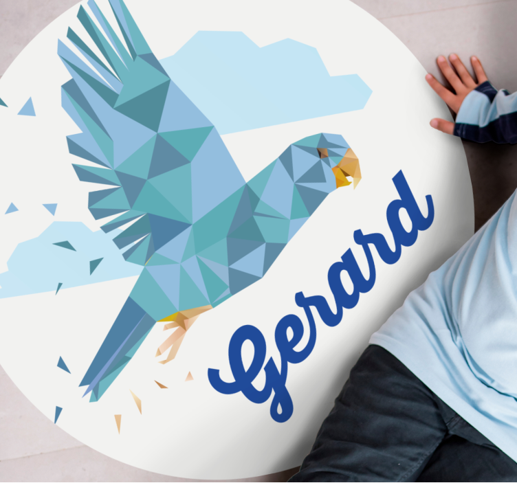 Skräddarsydd geometrisk örn Vinylmatta namn - Tenstickers