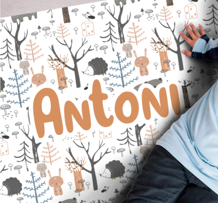 Skräddarsydd skogsmark Vinylmatta namn - Tenstickers