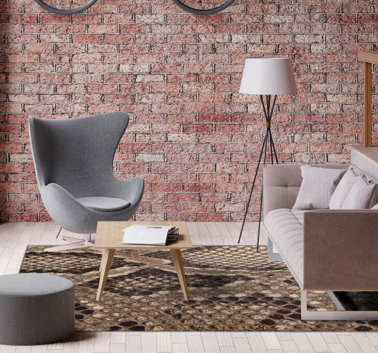 Slangskinn djurtryck vinyl matta - Tenstickers