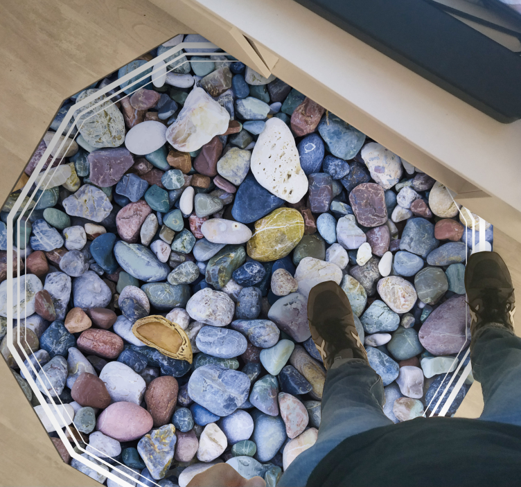 Små stenar blommig matta - Tenstickers