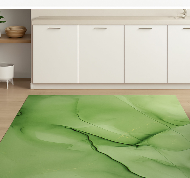 Motiv med smaragdeffekt vinylmatta i marmor - Tenstickers