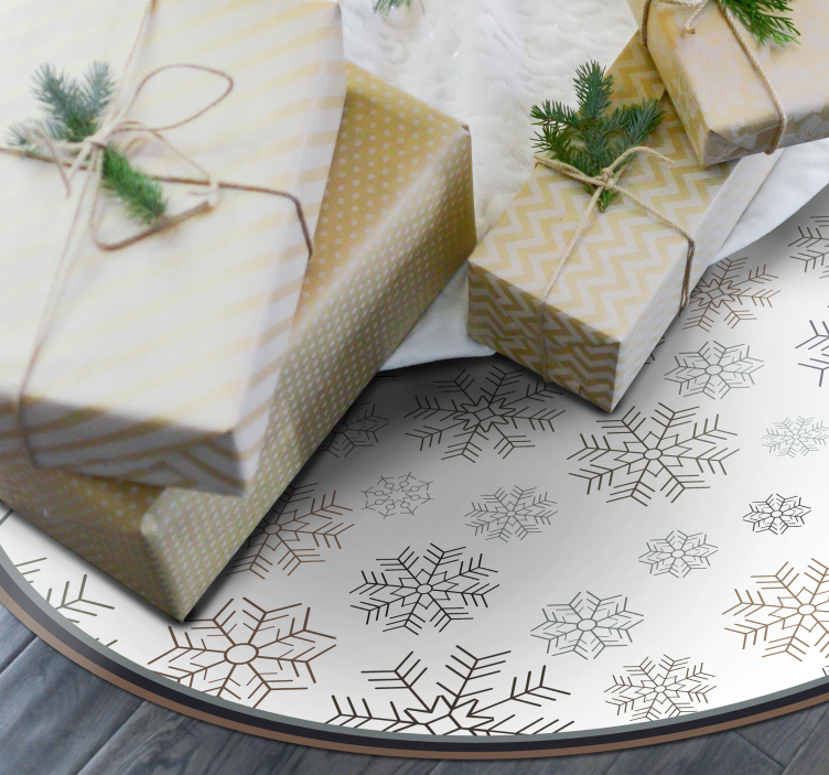 Snöflinga cirklar vinyl vardagsrum matta - Tenstickers