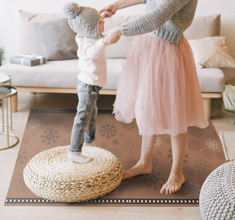 Snöflinga motiv Vinylmatta blommor och växter - Tenstickers