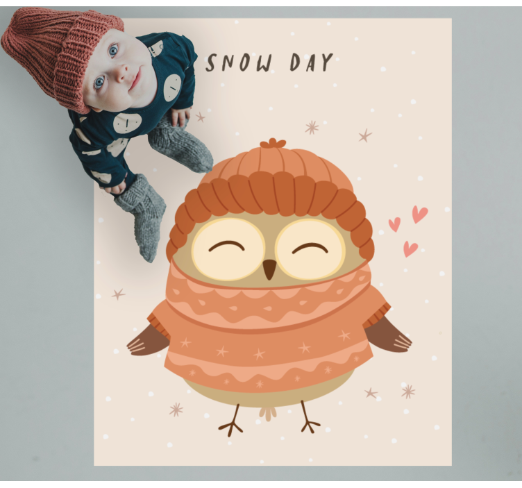 Snöuggla berlock Vinylmatta daghem - Tenstickers