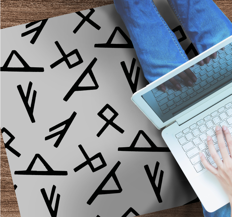 Snygga svarta former Vinylmatta geometrisk - Tenstickers