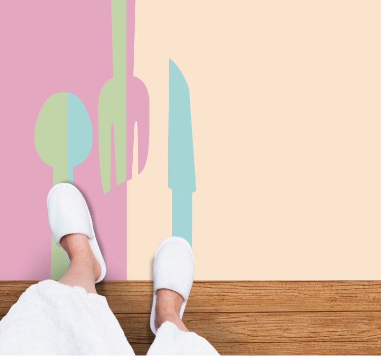 Snygga redskapssilhuetter Vinylmatta Kök - Tenstickers