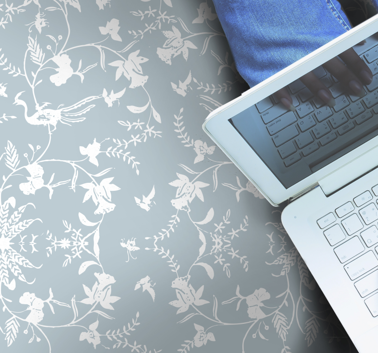 Sofistikerade botaniska motiv Vinylmatta blommor och växter - Tenstickers