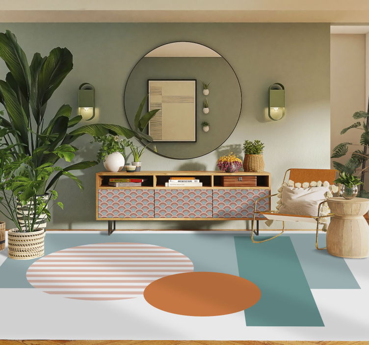 Soliga geometriska cirklar Vinylmatta modern - Tenstickers